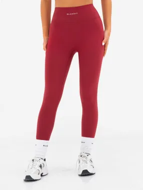 Smooth Texture Ultimate Active Leggings - Classic Red