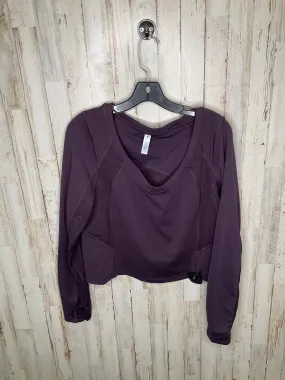 Purple Athletic Top Long Sleeve Crewneck Athleta, Size 1x Temperature Control Fabric DoubleLayered Collar