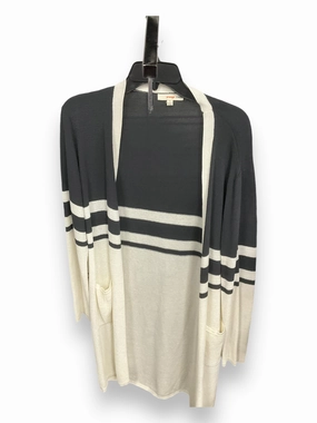 Airflow Optimized Weave Sweater Cardigan By Orange Creek In Grey & White, Size: L
