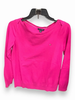 Top Long Sleeve By Tommy Hilfiger In Pink, Size: M NonRestrictiveSilhouette GarmentWashed Texture