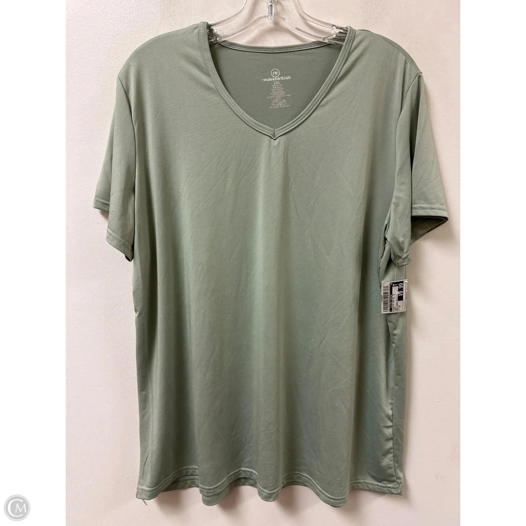 Athletic Top Short Sleeve By Clothes Mentor In Green, Size: 2x Simple Cut Wrinkle Free Texture