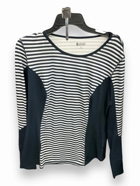 Warm Layer Athletic Top Long Sleeve Crewneck By Lands End In Striped Pattern, Size: M
