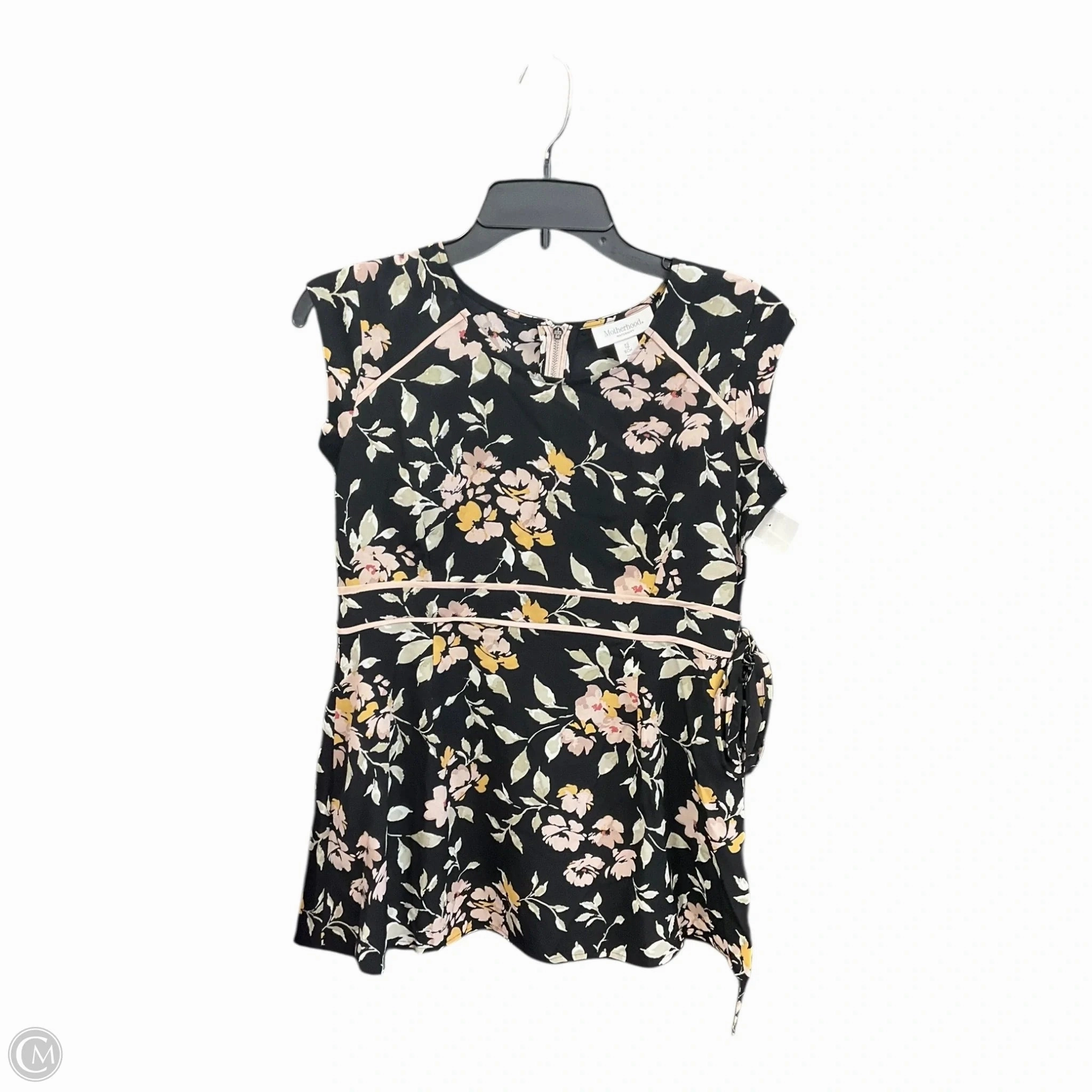 Ribbed Trims Zero Waste Cut Pattern Maternity Top Short Sleeve By Motherhood, Size: Xs