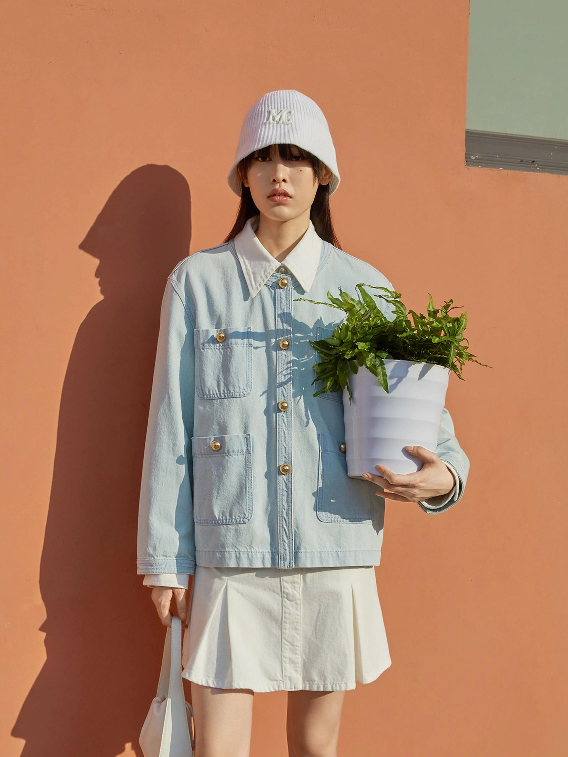 Front Pocket Denim Jacket Thermal Insulation Layer