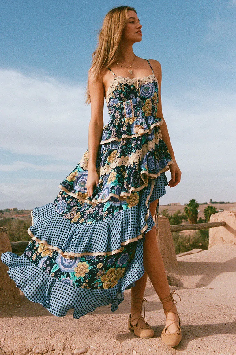 Full Bloom Ruffle Soir??e Dress Smocked-Detail Balanced Light