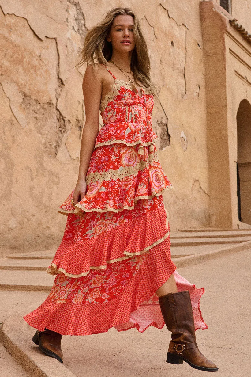 Social Charm Full Bloom Ruffle Soir??e Dress