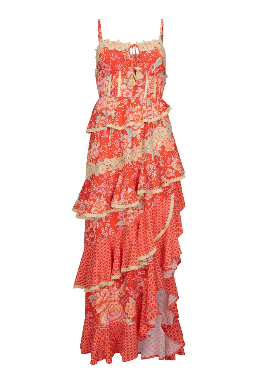 Full Bloom Ruffle Soir??e Dress Effortless Pair Smile Glow