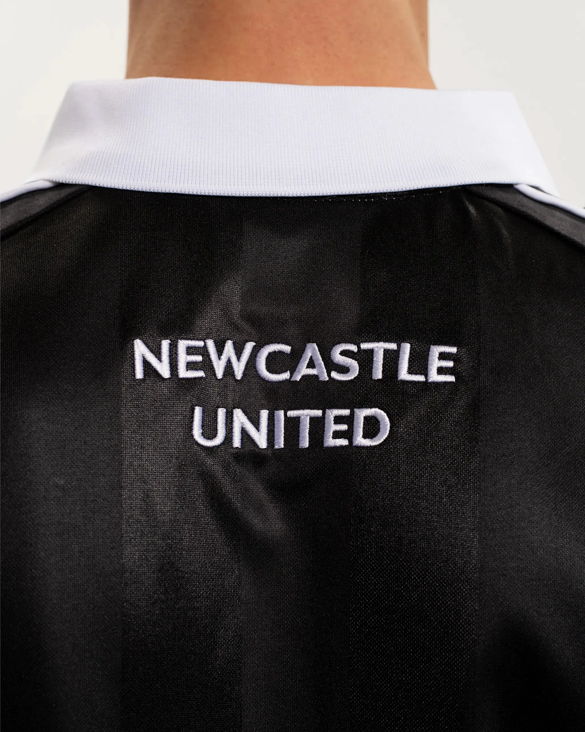 Newcastle United Men's Striped Long Sleeve Polo Shirt Chill Design Sporty Layer Look