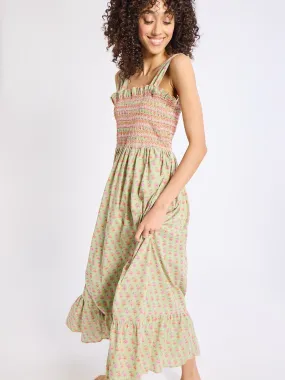 Easy-to-style casual dress Layered-Look Garden Dress in Tulip Print