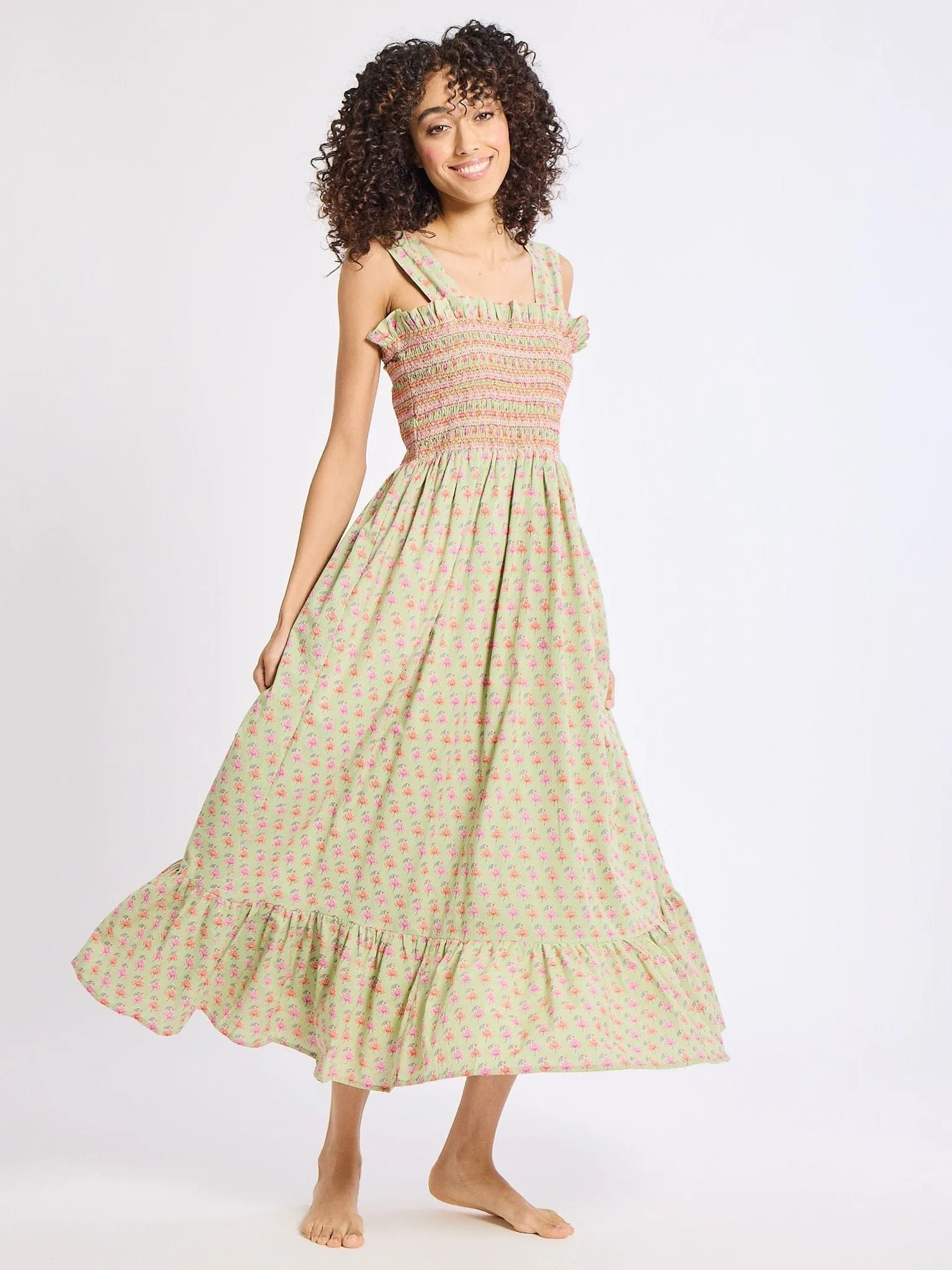 Fitted Neat Perfectly Crafted Garden Dress in Tulip Print