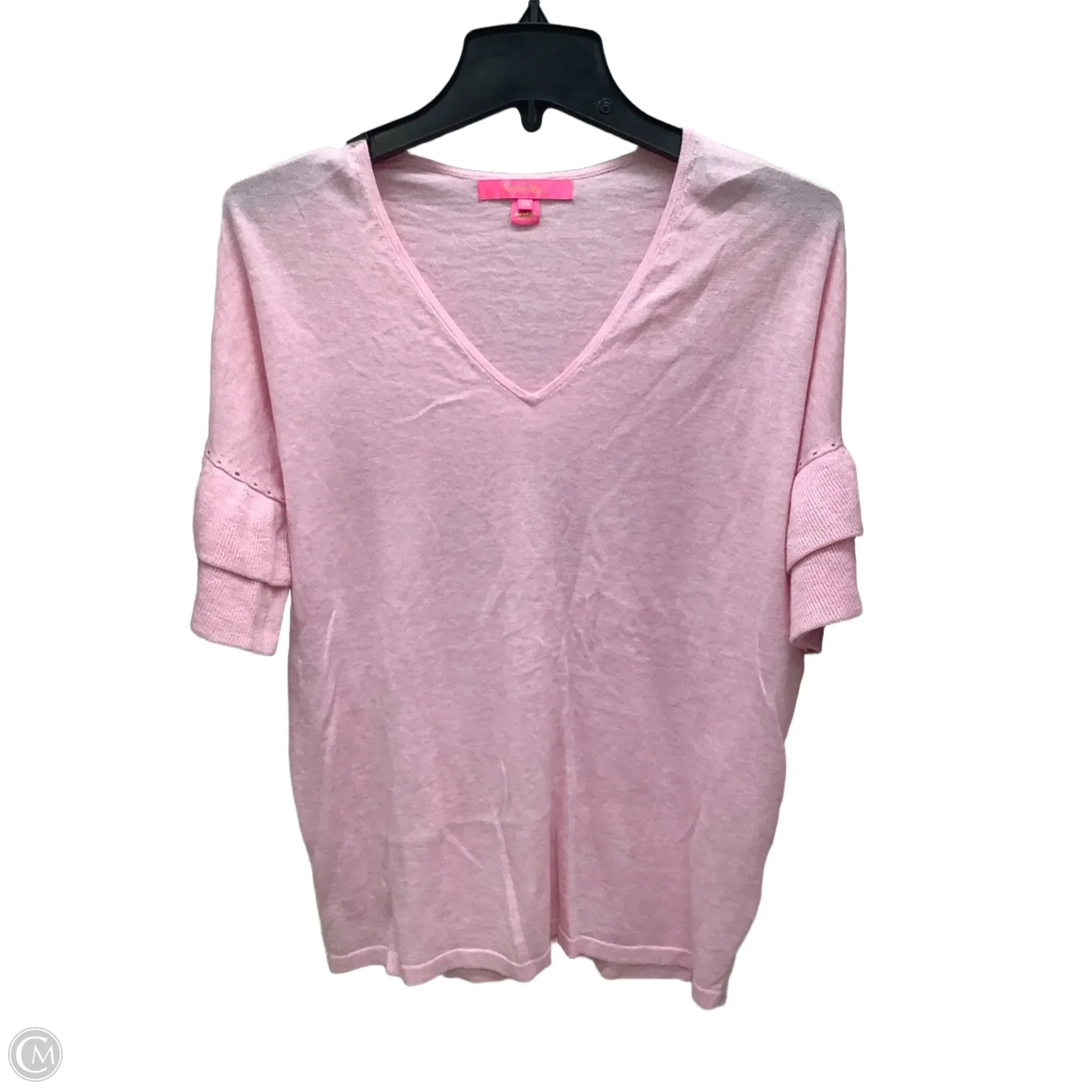 Top Short Sleeve Designer By Lilly Pulitzer In Pink, Size: Xs Stretch Material