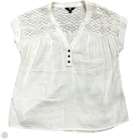 Effortless Comfort Eco Friendly Production Top Short Sleeve Designer By Frye In Cream, Size: M