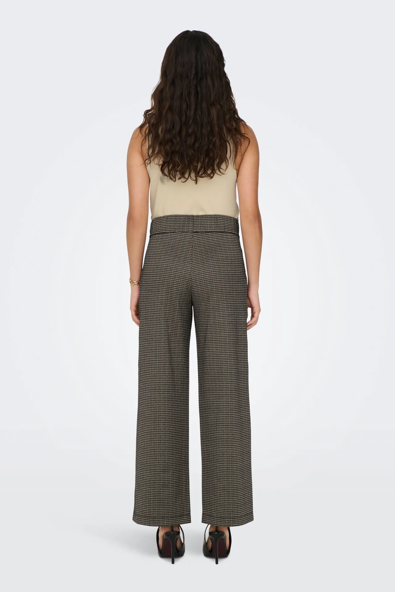 Geggo Brown Check Trousers High Durability Stitching AntibacterialCoating