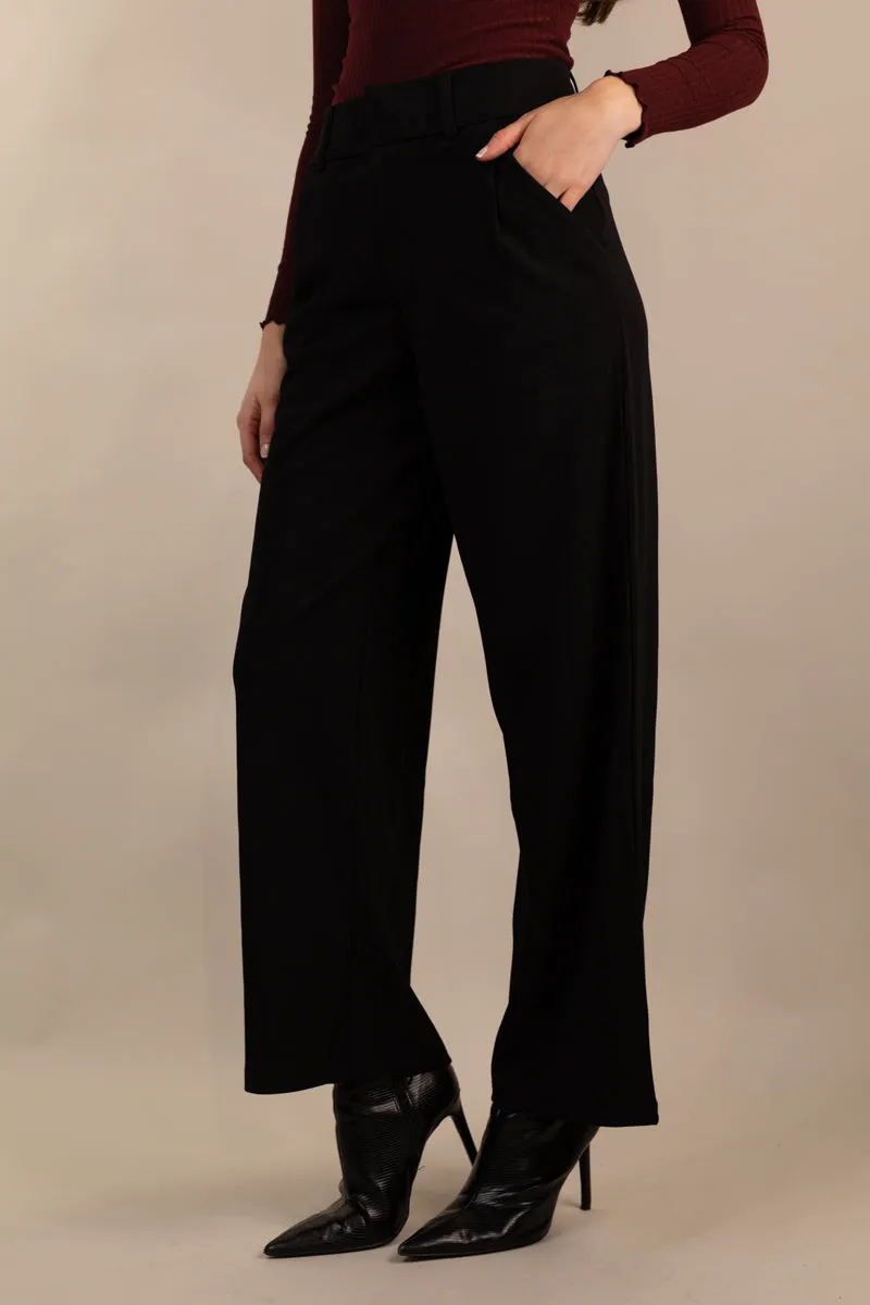 Perfect Shape Low Bulk Geggo Straight Leg Black Trousers