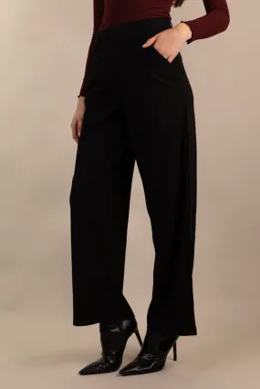 Perfect Shape Low Bulk Geggo Straight Leg Black Trousers