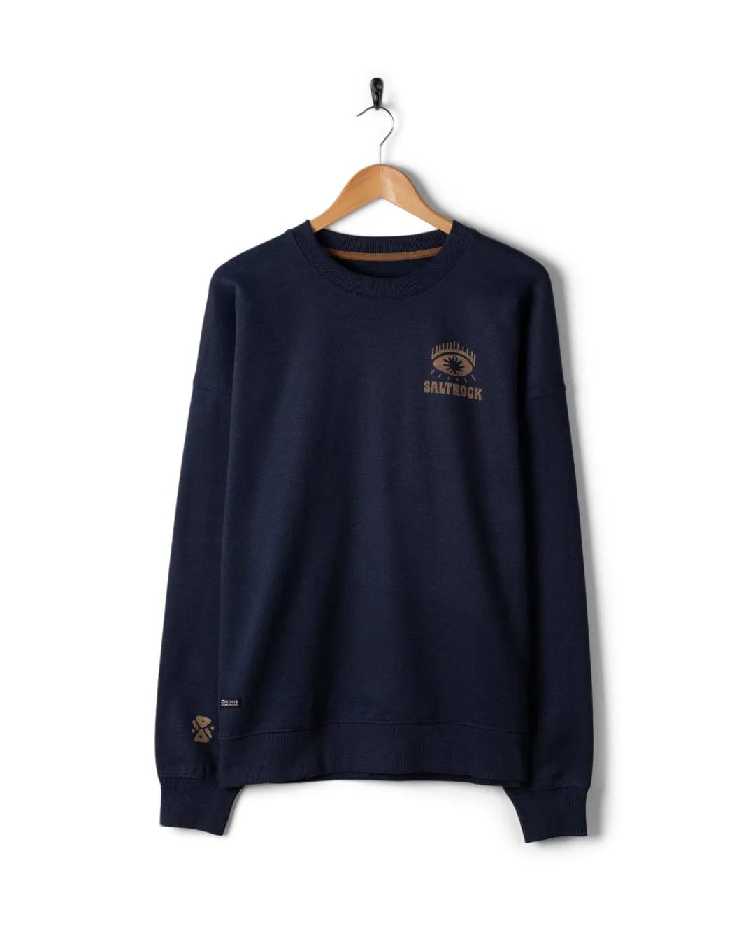 Cold Weather Knitwear Simple Cozy Block Icons - Mens Oversized Sweatshirt - Blue