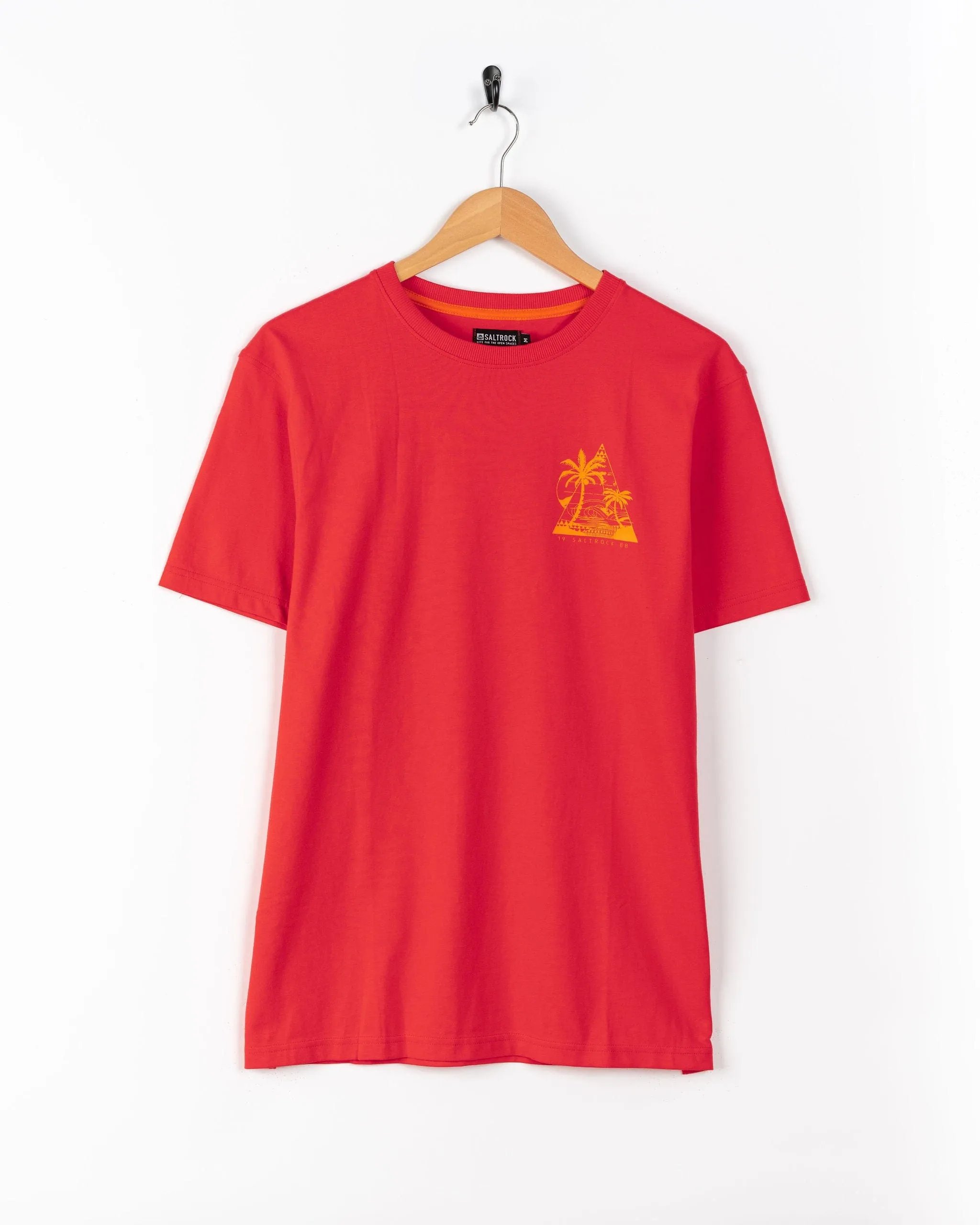 Cotton Blend Geo Beach - Mens Short Sleeve T-Shirt - Red