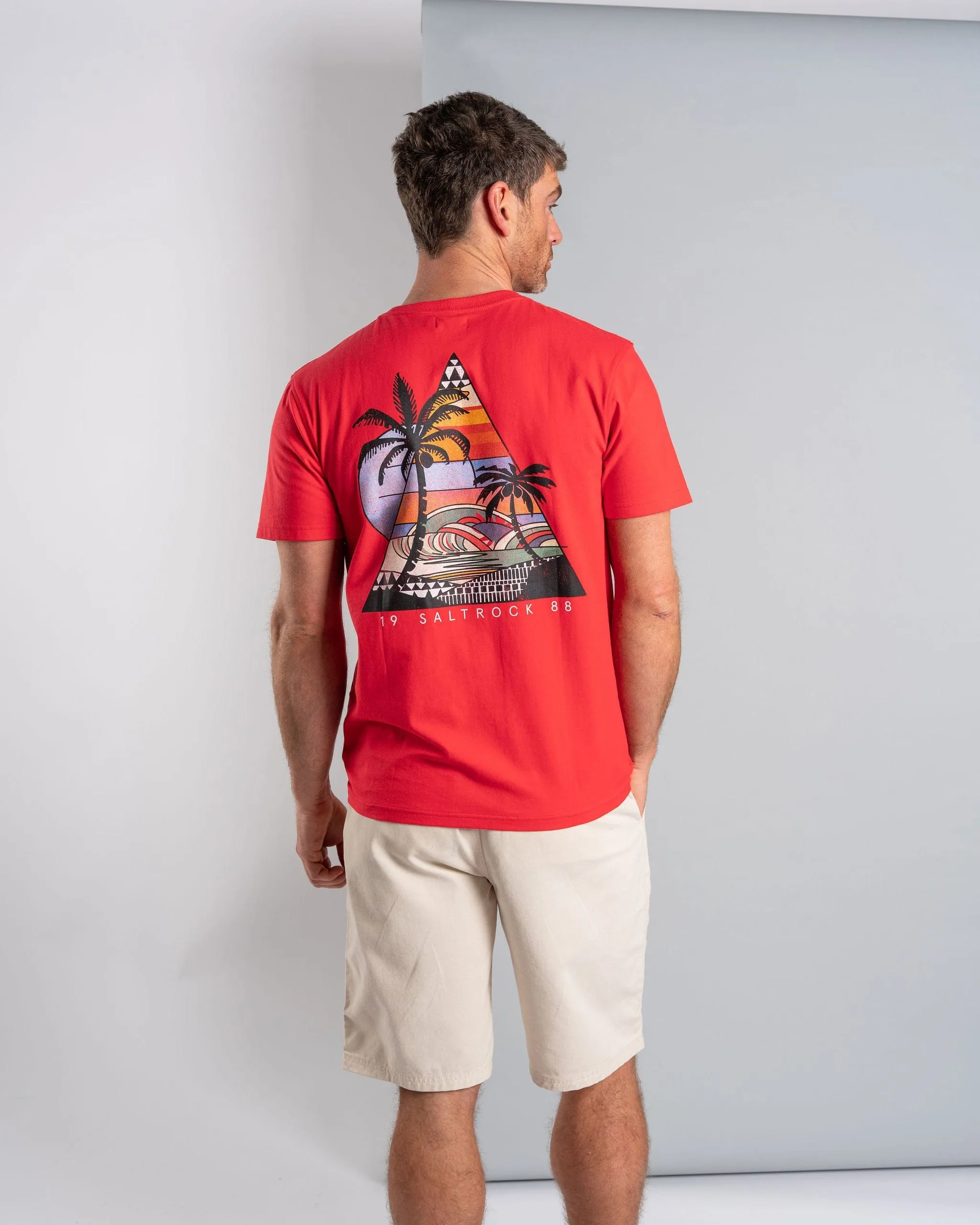 Bohemian freedom Chic Comfort Style Geo Beach - Mens Short Sleeve T-Shirt - Red