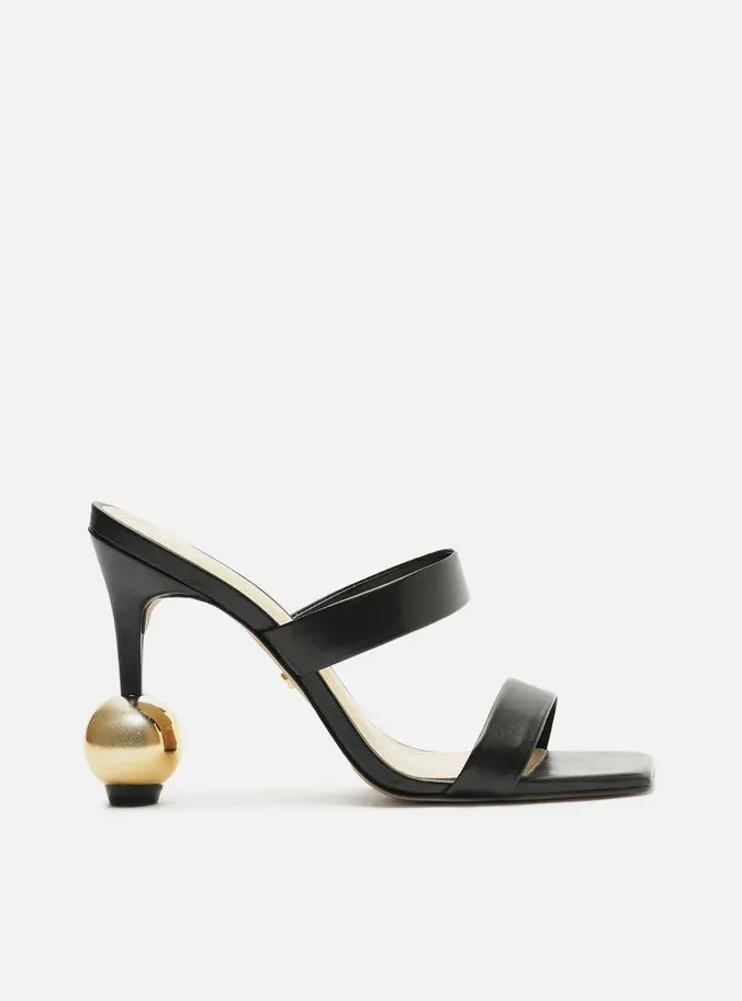 Cushioned Ankle Collar Unibody Injection Molded Gianna Leather Stiletto Sandal