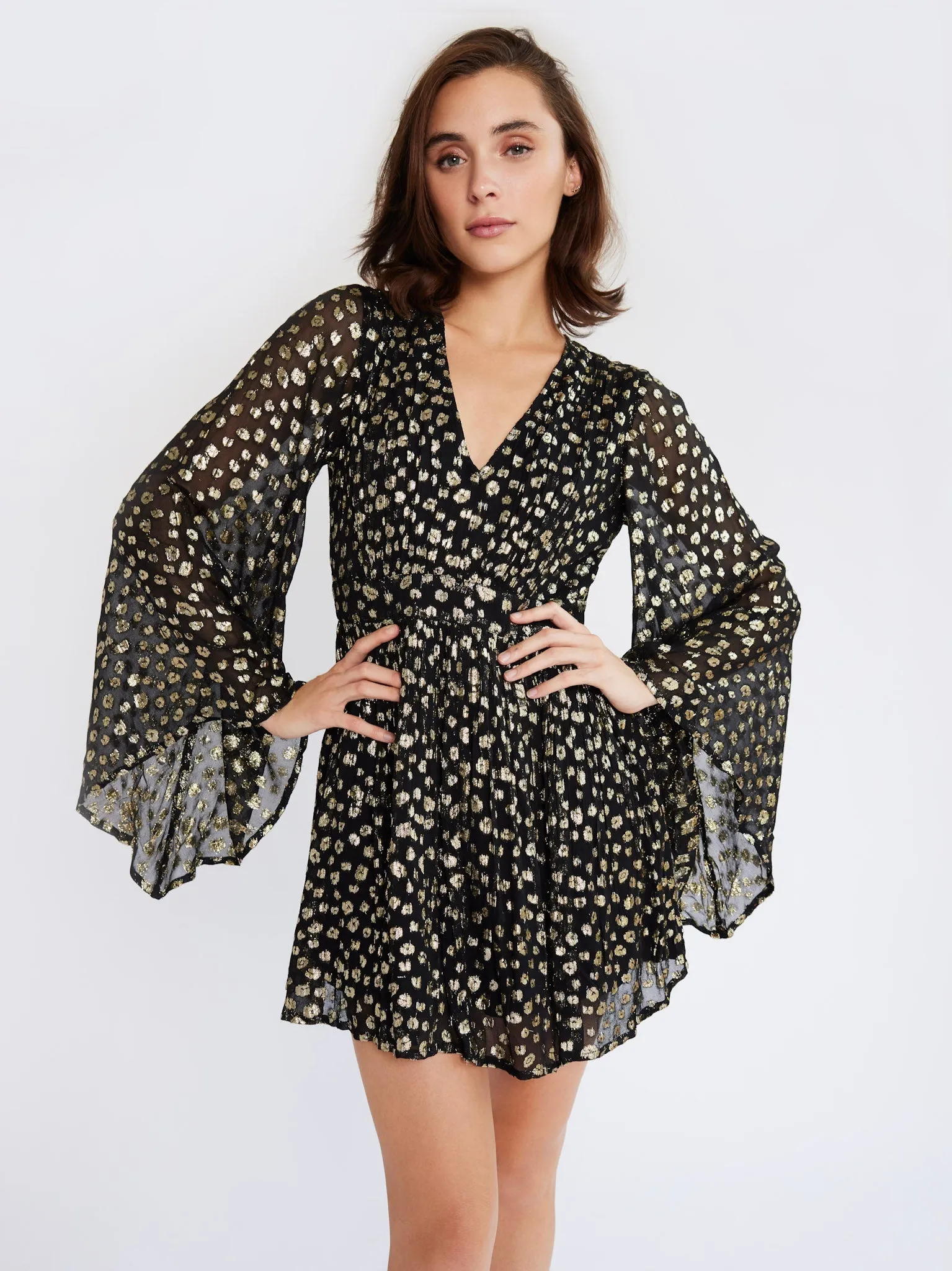 Goldie Dress in Gold Dust Unisex Option Lightweight and Breezy