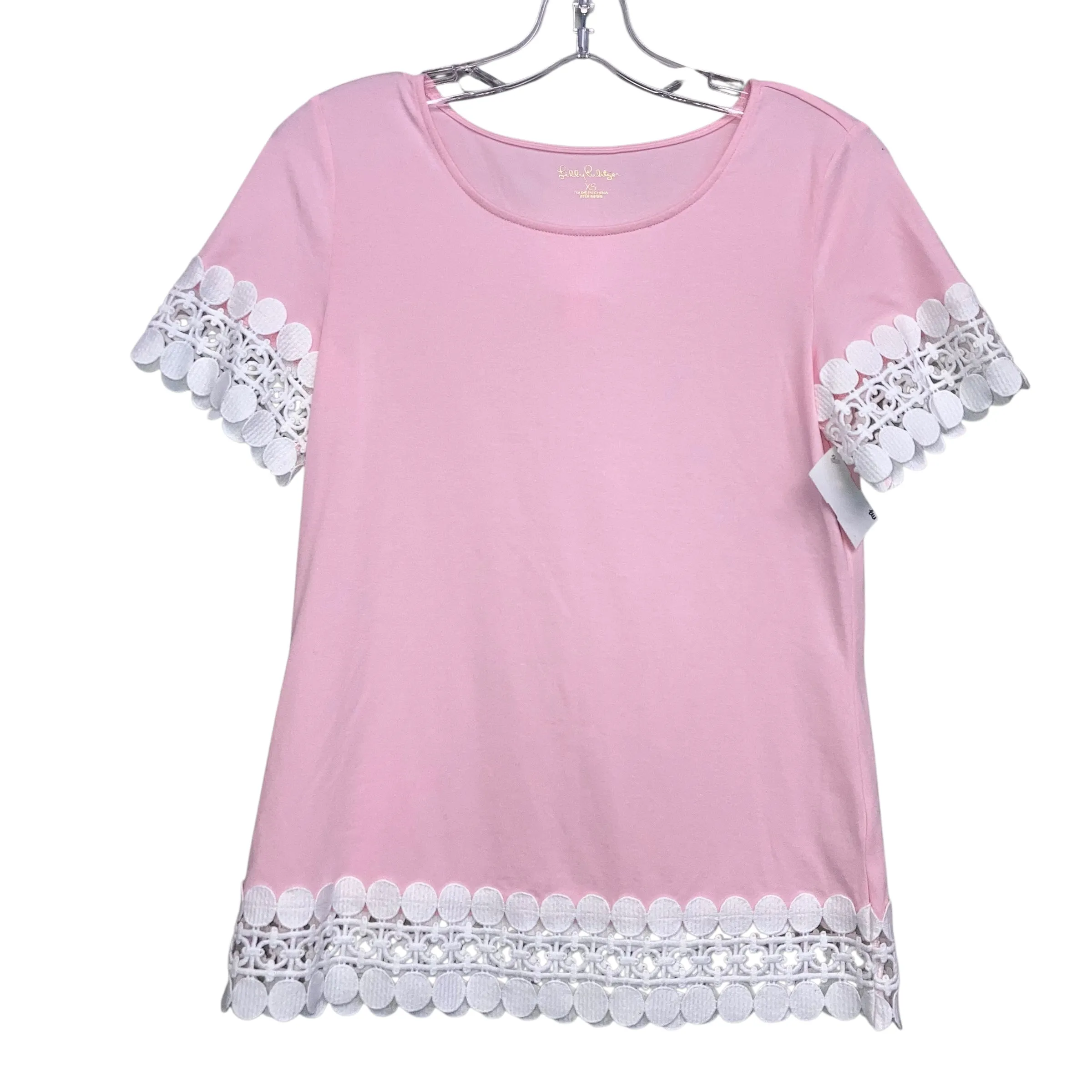 Top Ss Designer By Lilly Pulitzer In Pink, Size:Xs Feminine Fit