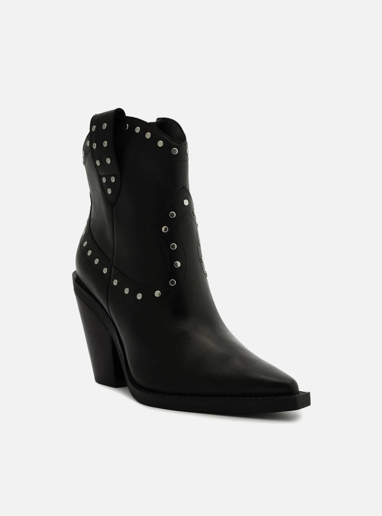 Norah Leather Block Boot Wine Rich
