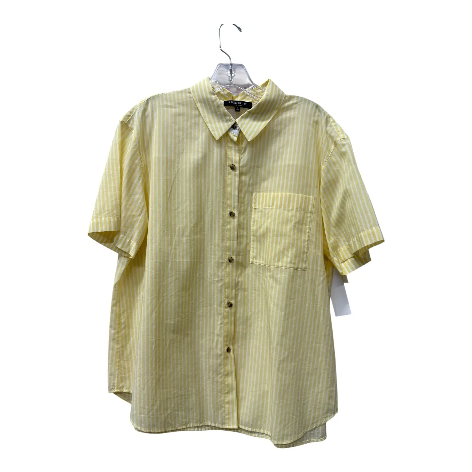 Top Ss Designer By Lafayette 148 In Yellow, Size:L Breathable mesh