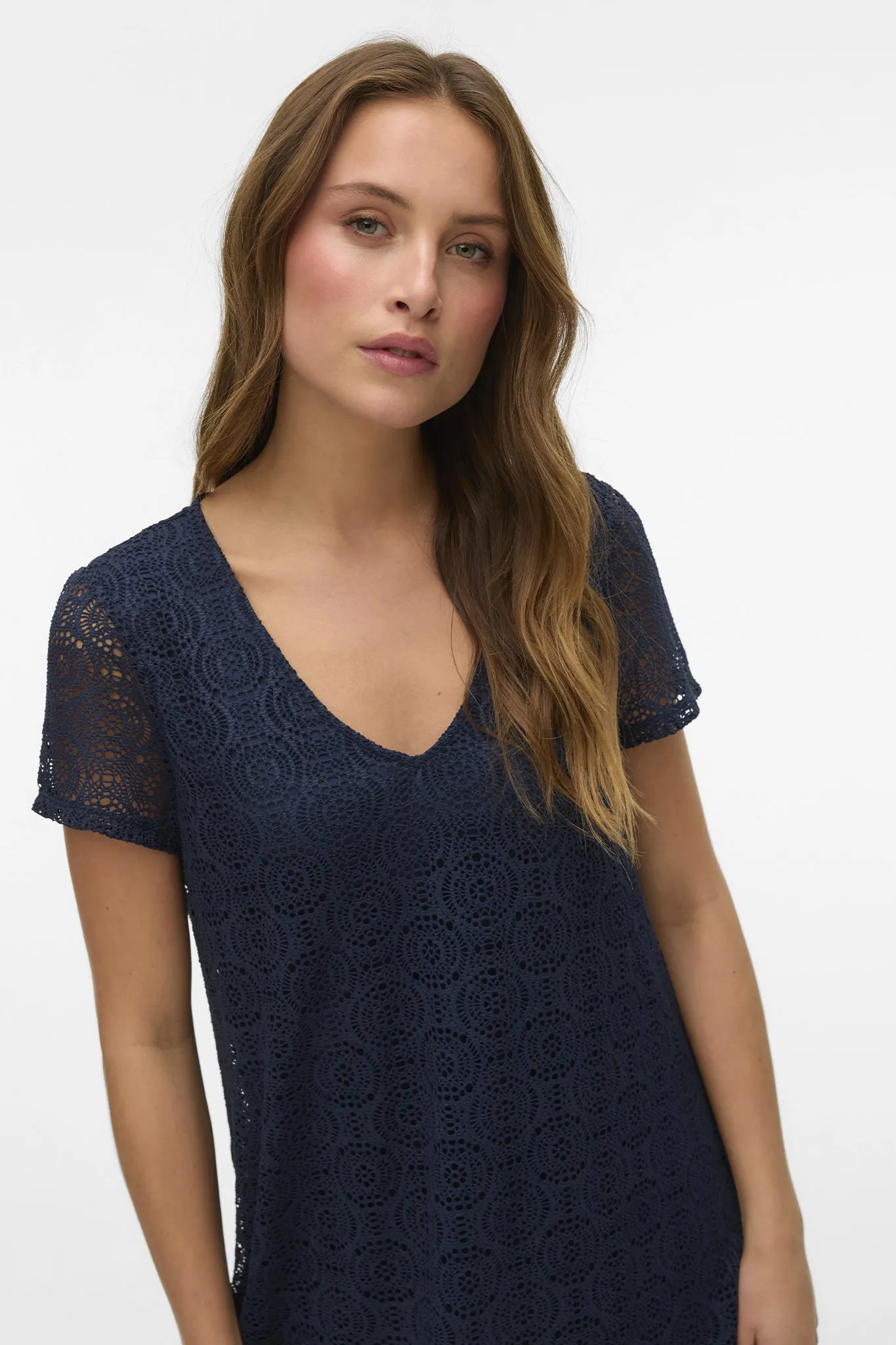 Everyday-Use Maya Navy Anglaise Dress