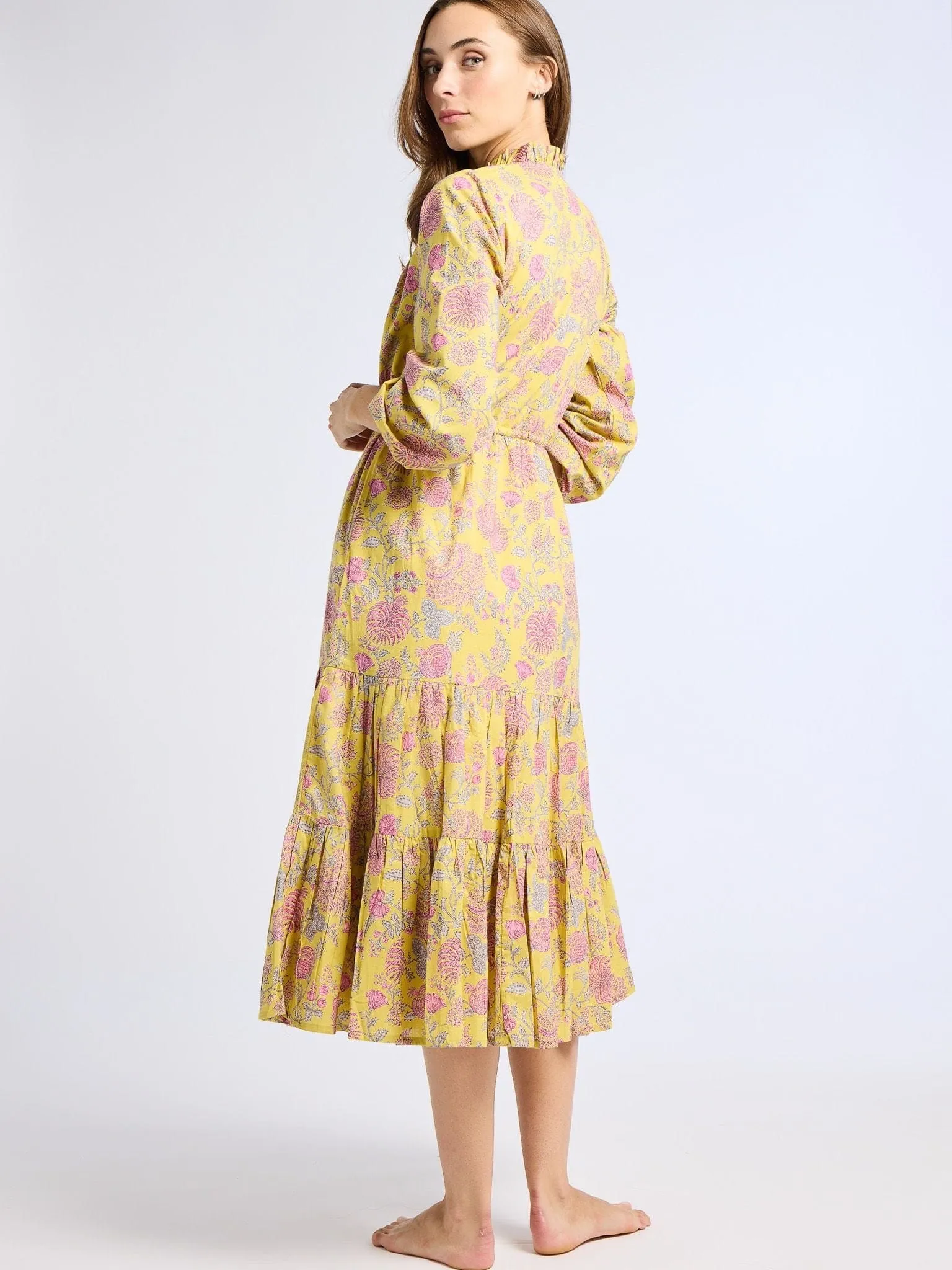 Texture Soft Astrid Dress in Citron Floral