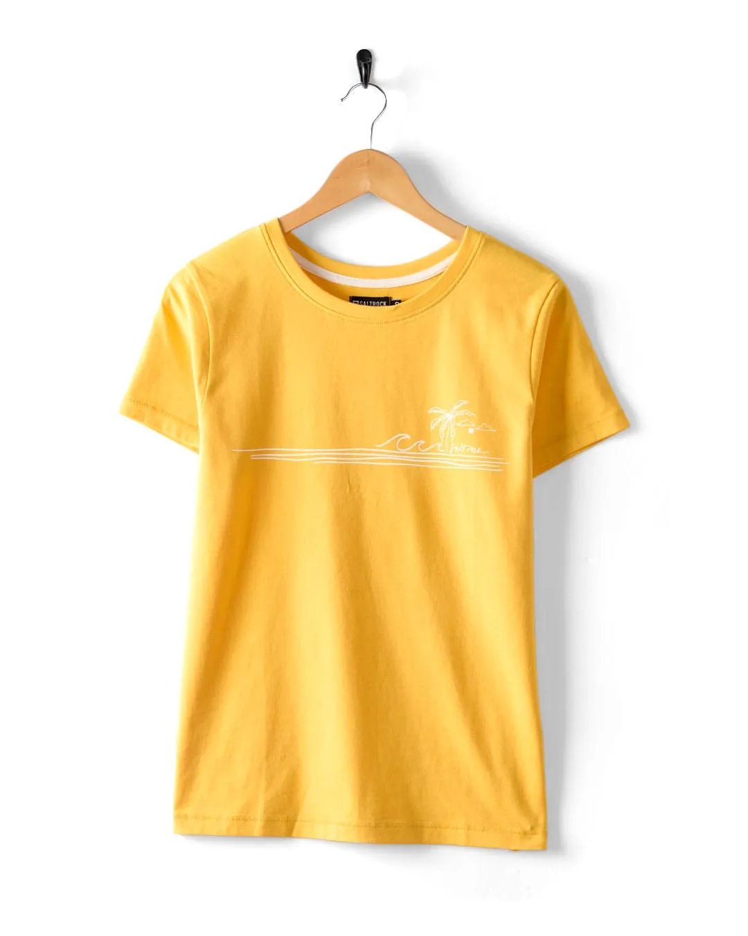Ocean Stripe - Womens Short Sleeve T-Shirt - Yellow FadeResistantPrint