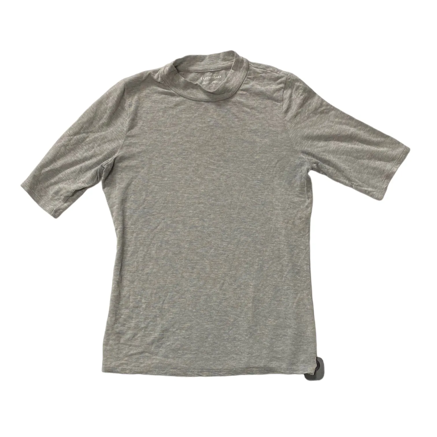 Soft Touch Grey Top Short Sleeve Designer Eileen Fisher, Size Xs