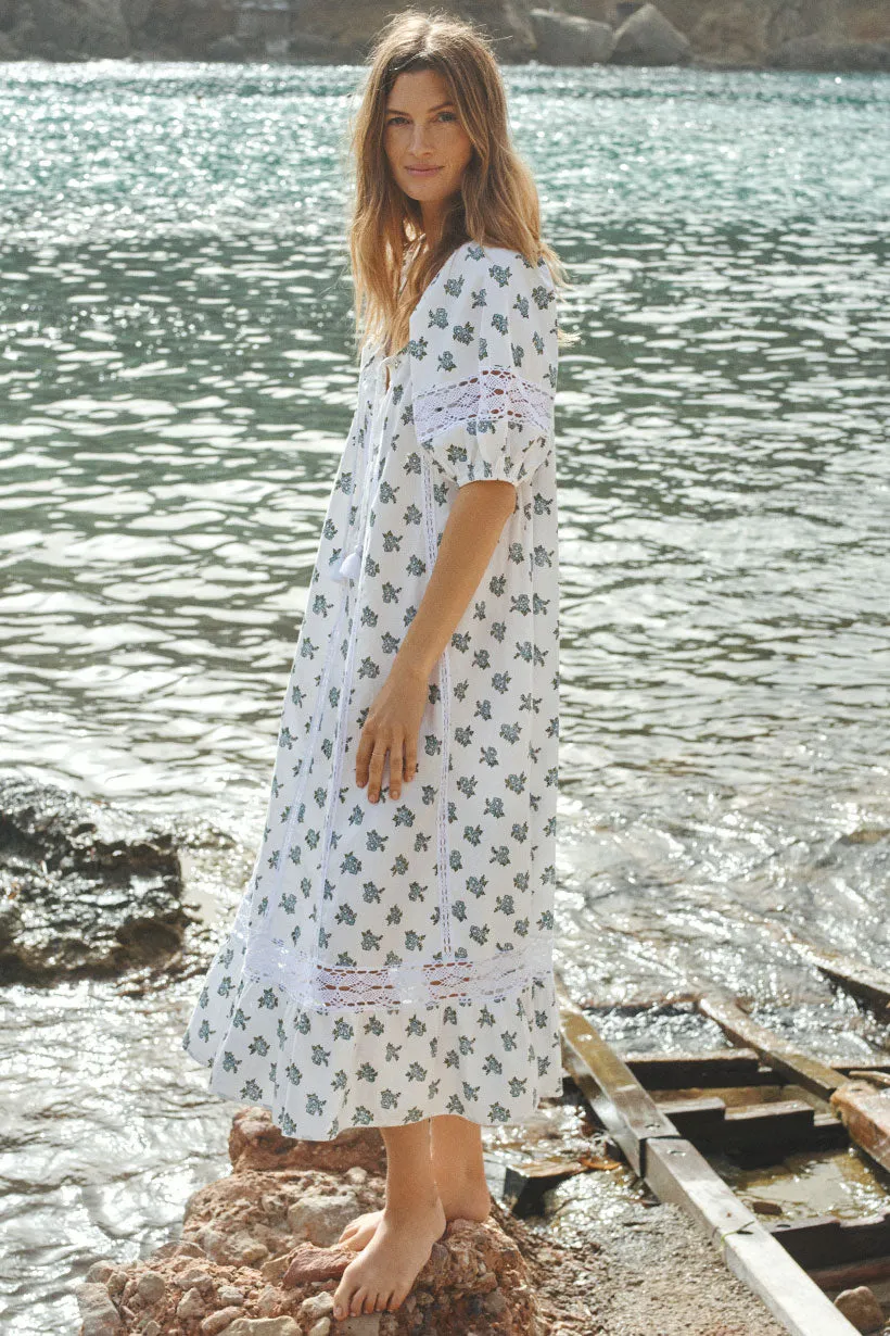 Fable Block Printed Midi Dress Seasonal Wear