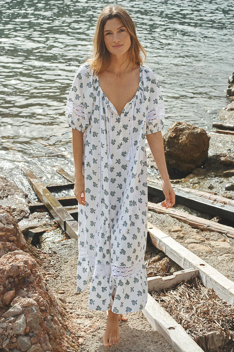 Evening Glow Fable Block Printed Midi Dress