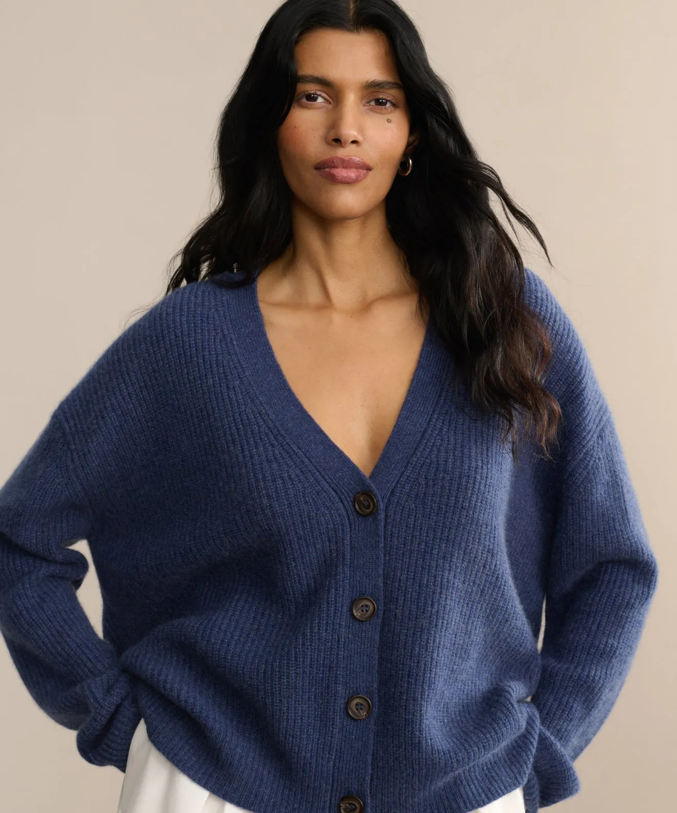 Cropped Cashmere Cocoon Cardigan Layered Chic