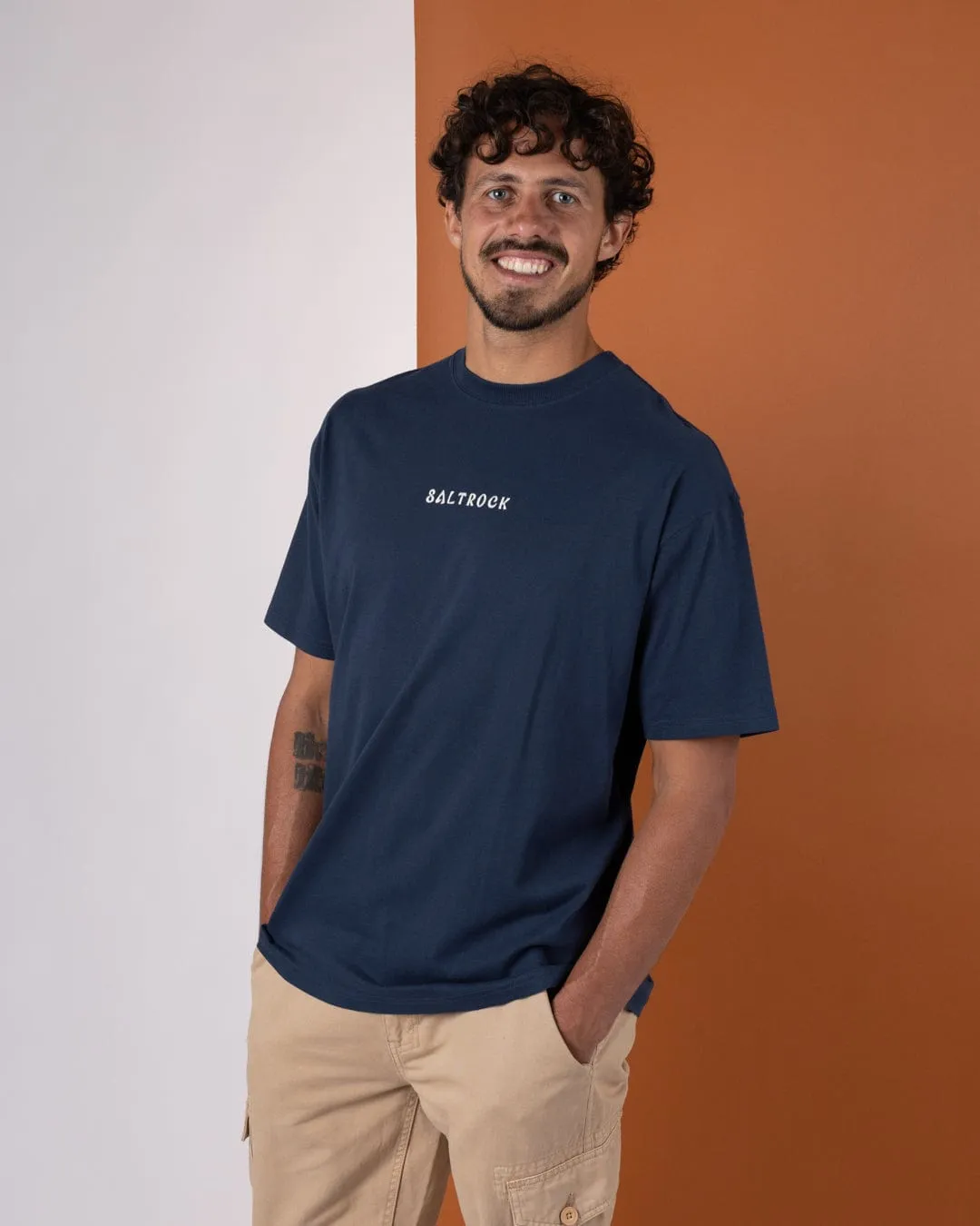 Yin Yang Sun - Mens Short Sleeve T-Shirt - Blue Chilly Comfort Wear