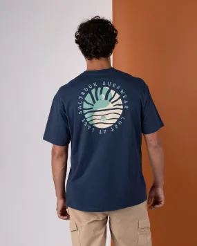 Yin Yang Sun - Mens Short Sleeve T-Shirt - Blue Timeless Piece