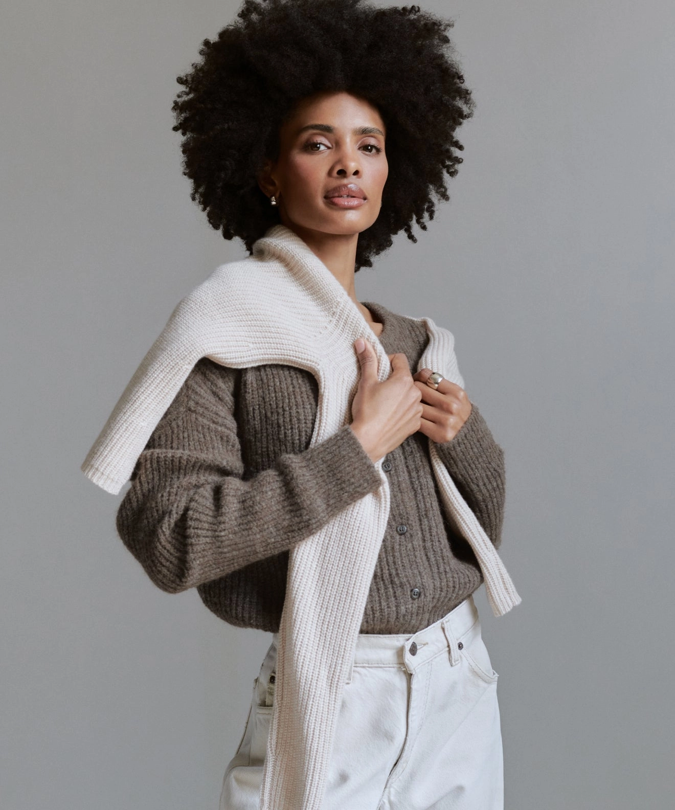 Hayes Crewneck Cardigan Timeless Knitwear Cozy Wardrobe