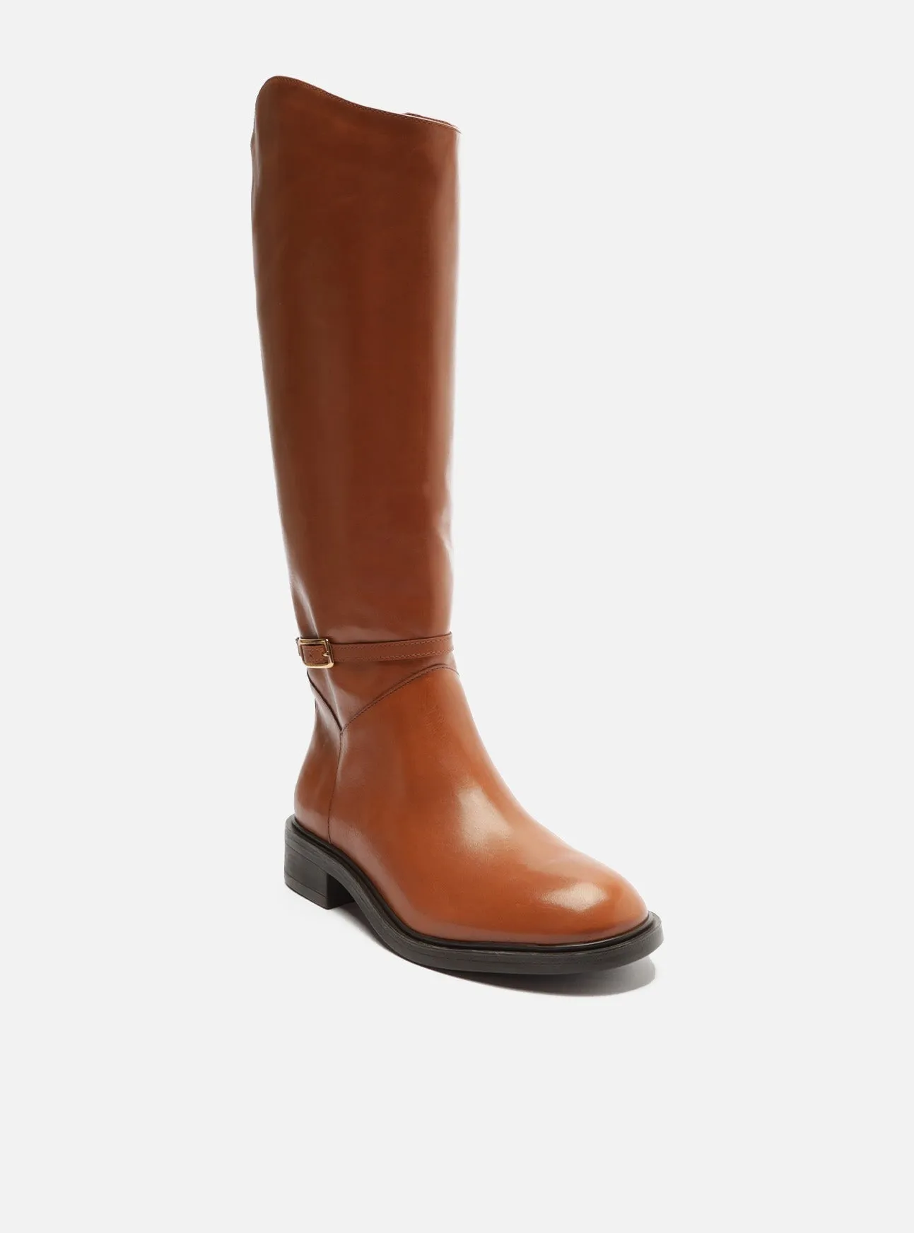 Mckenna Leather Block Boot Lightweight Material