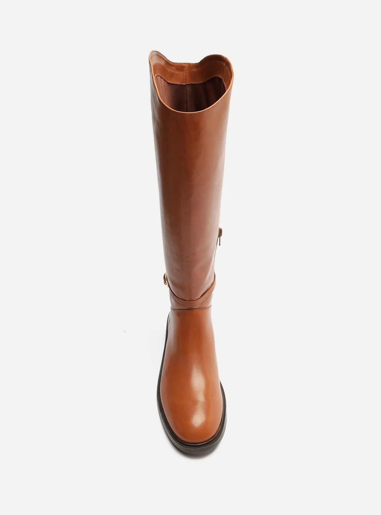 Comfortable Straps Mckenna Leather Block Boot
