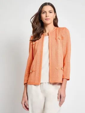 Heritage Braided Trim Tonal Knit Jacket - True Fit EcoFriendlyInsulation Elegant Styling