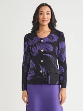 Weatherproof Zipper Seals MoistureWickingInterior Heritage Floral Jacquard knit Jacket - True Fit