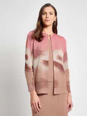 Heritage Landscape Pattern Knit Jacket - True Fit Crisp Look Mild Weather Layer