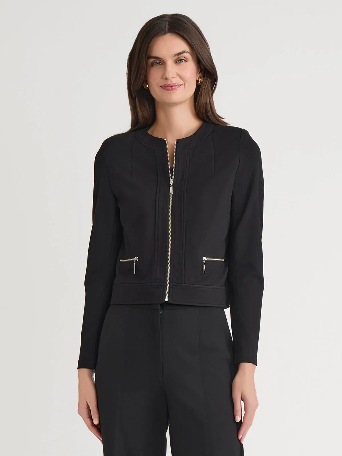 Heritage LuxeStretch Ponte Sport Jacket, Black - True Fit UV Protection Finish