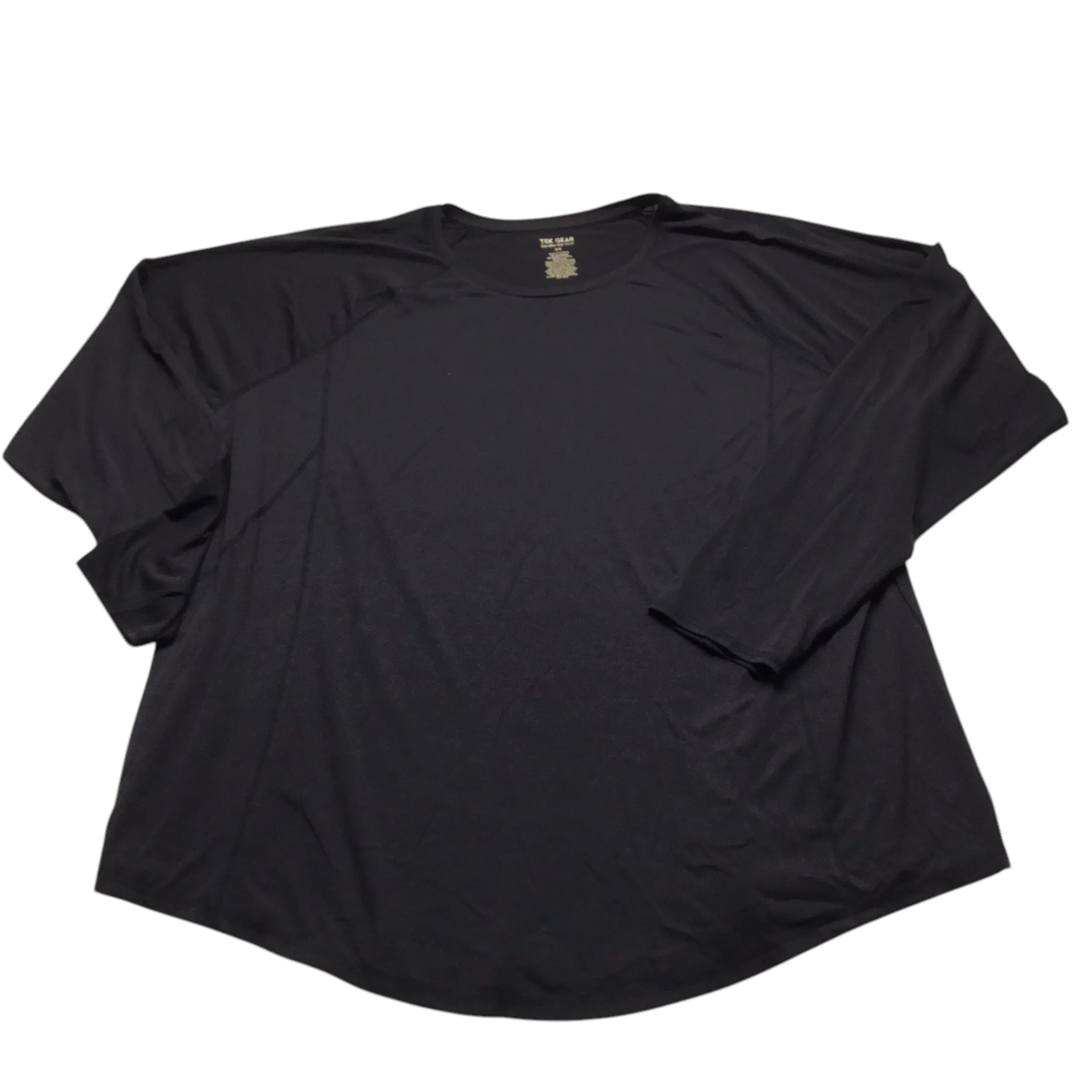 Athletic Top Long Sleeve Crewneck By Tek Gear In Black, Size: 3x Reflective Trim