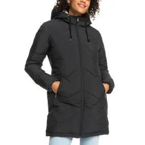 Roxy Womens Better Weather Hooded Longline Padded Jacket Flexible Fiber Fill