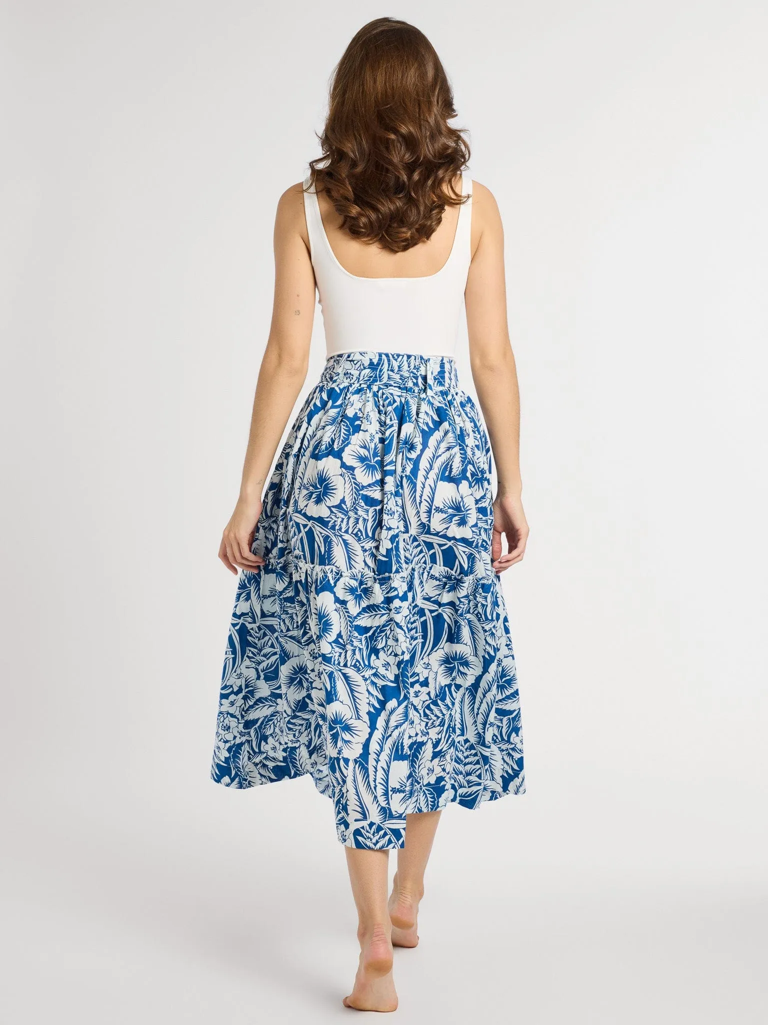 Franc?oise Skirt in Blue Hibiscus Budget Friendly
