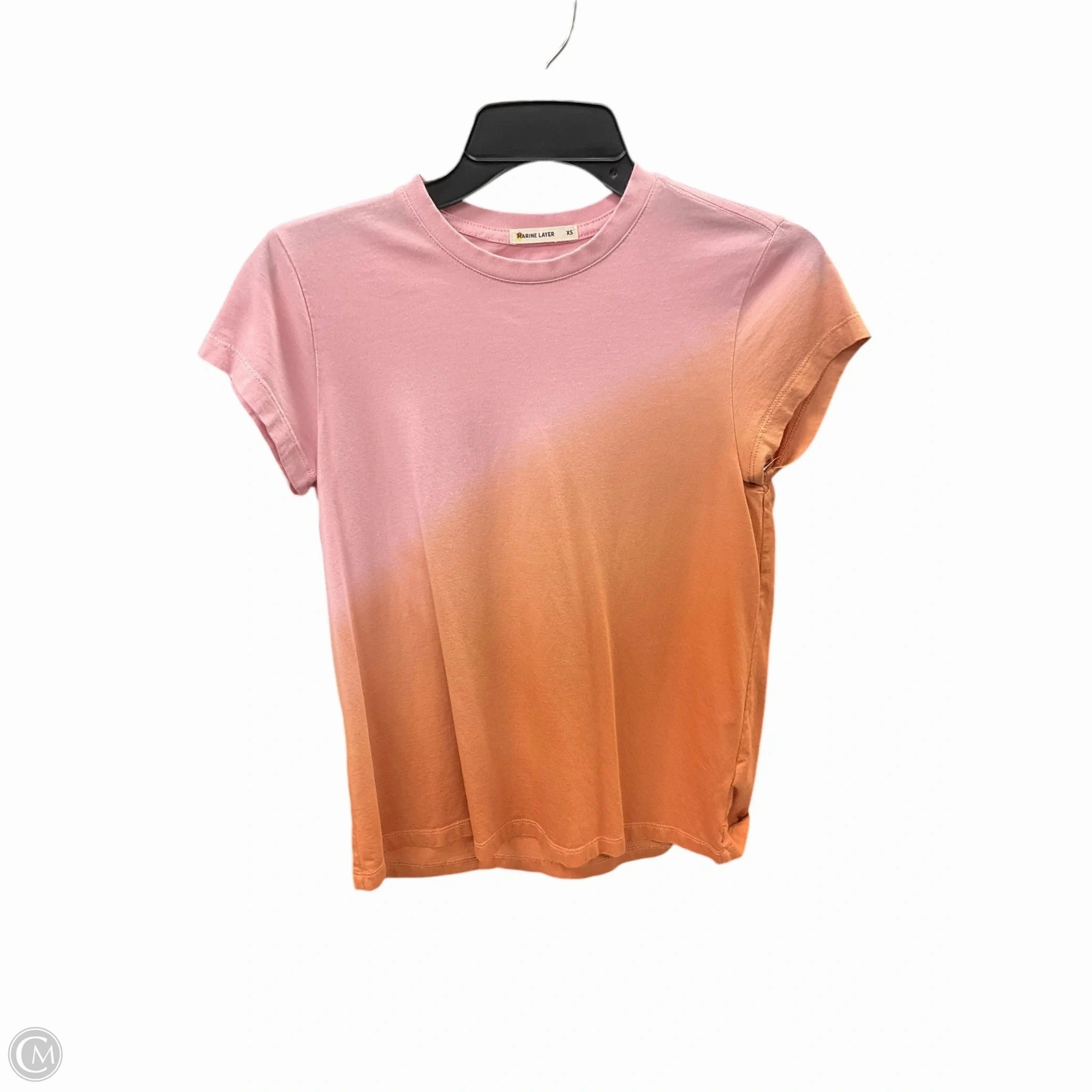 Friction Resistant Finish Odor Resistant Technology Top Short Sleeve Basic By Marine Layer In Ombre Print, Size: Xs