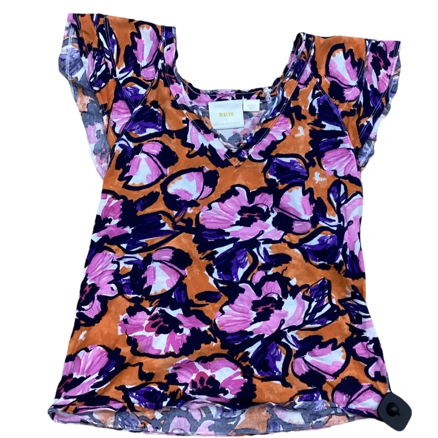 Comfortable Layering Timeless Appeal Top Short Sleeve Designer By Maeve In Orange & Pink, Size: S