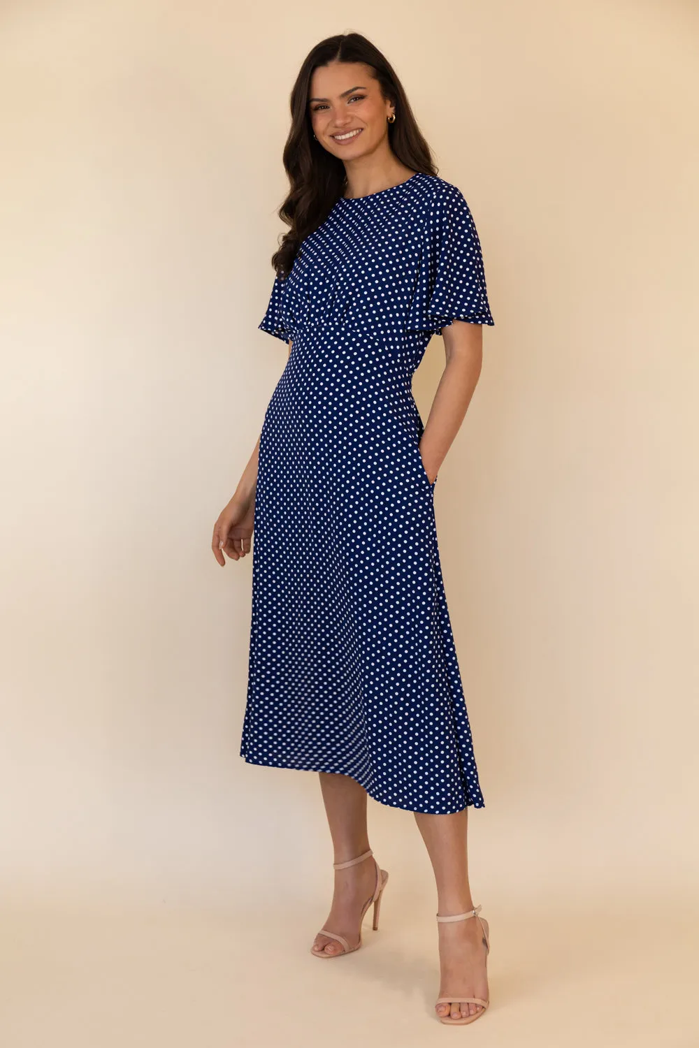 Navy & White Polka Dot Niko Dress Fresh Style