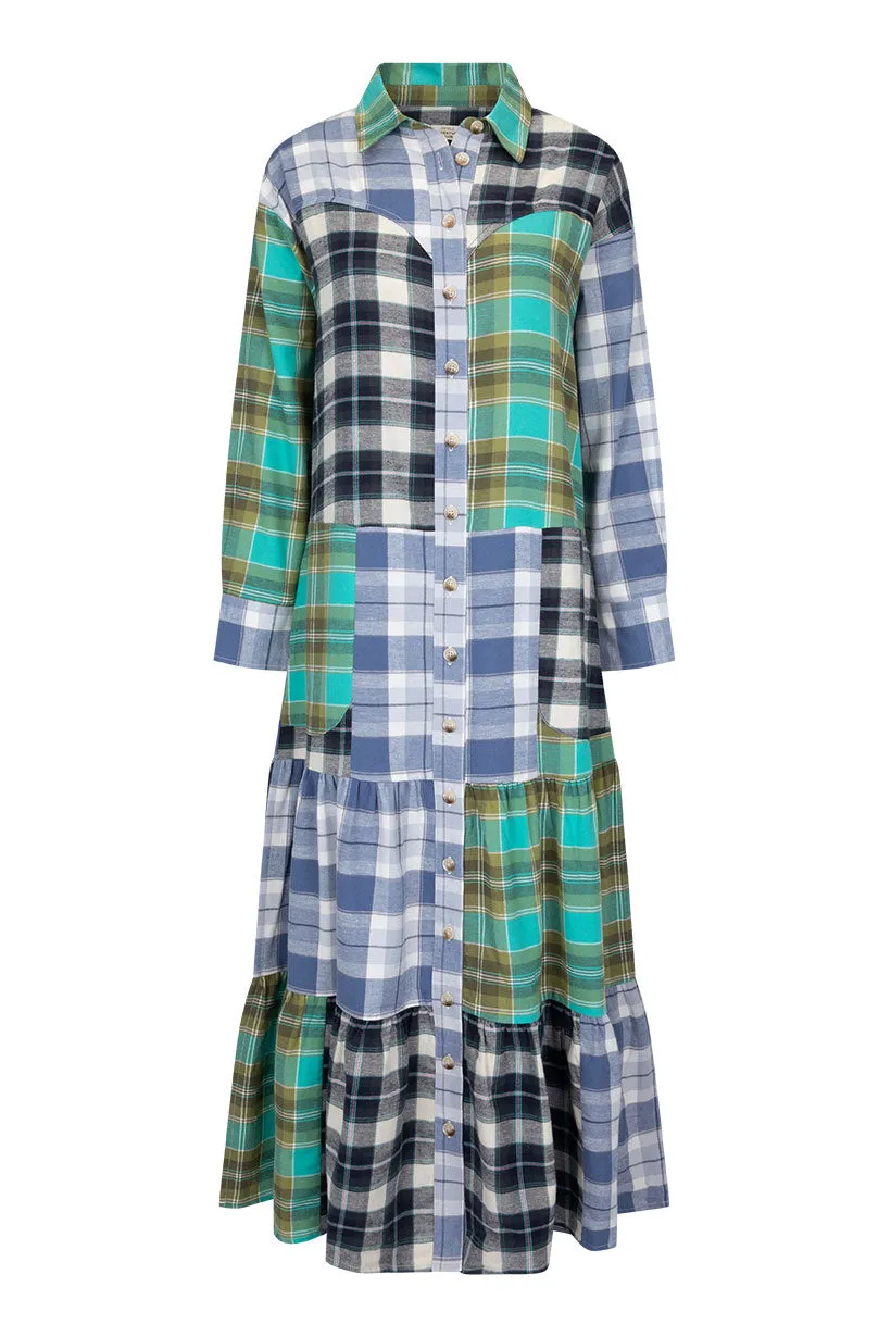 High Tide Flannel Maxi Dress Sophisticated Layers Chic Energy